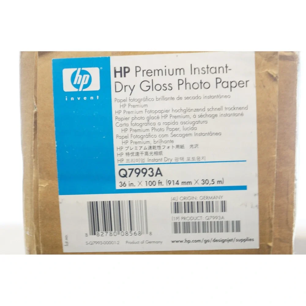 HP Premium Instant-Dry Gloss Photo Paper Q7993A 36 in x 100 ft New